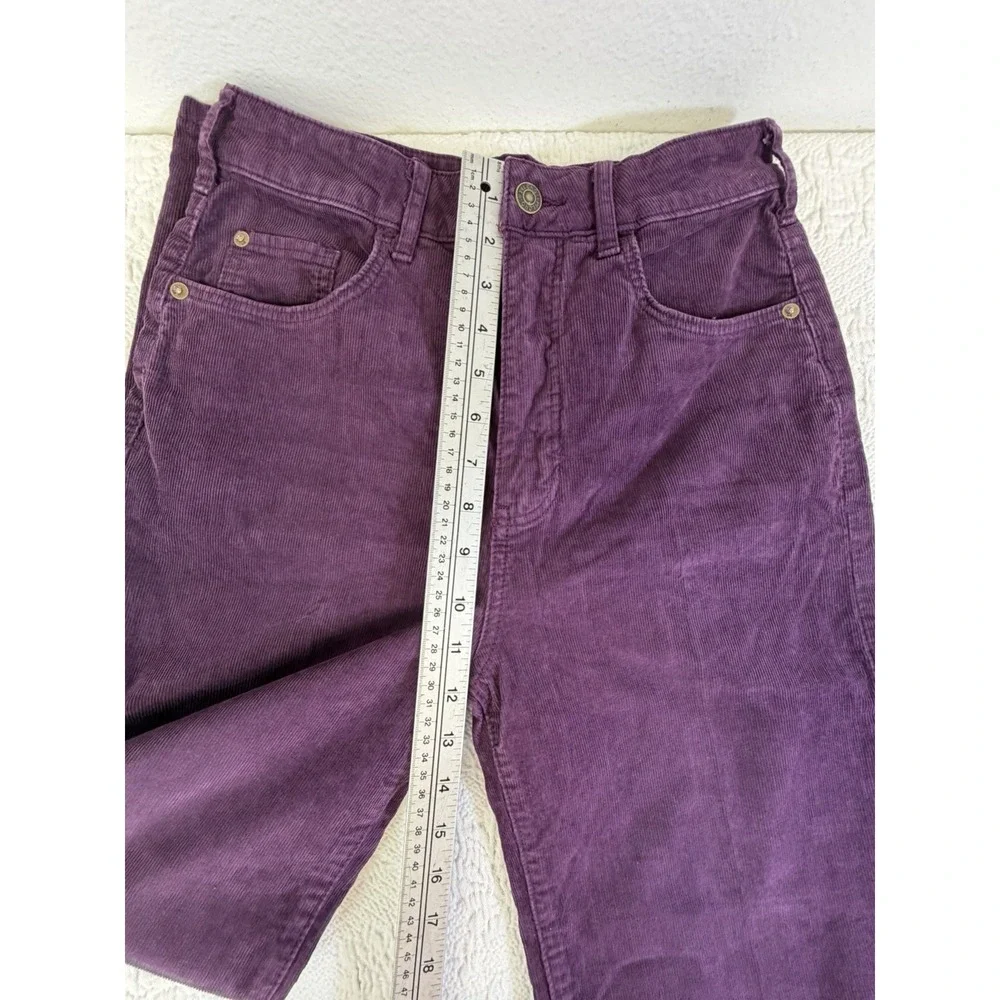 Women's PILCRO Purple Corduroy Very Wide Leg Barrel Pants 27 - Picture 3 of 9